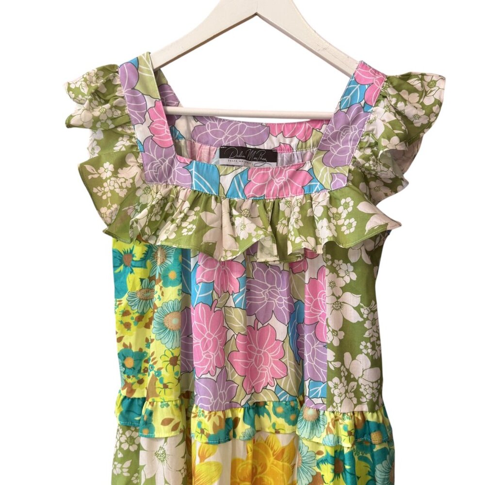 Dalia MacPhee Floral Patchwork Multicolor Ruffled… - image 3